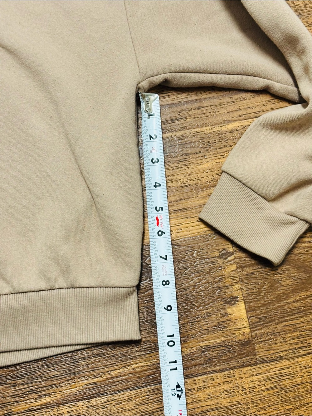 Women's Cropped Zip Hoodie in Beige - Picture 5 of 8